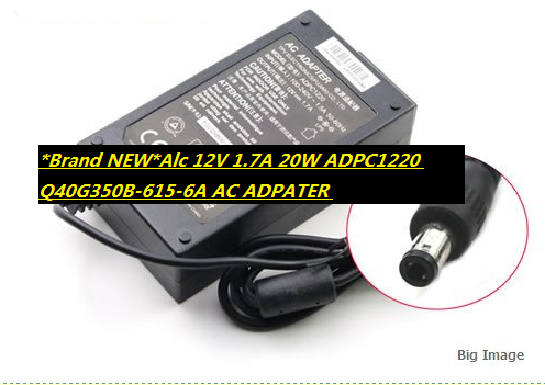 *Brand NEW*Alc 12V 1.7A 20W ADPC1220 Q40G350B-615-6A AC ADPATER